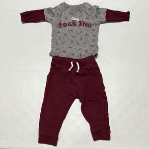 Boys Garanimals onesie & sweatpants set - 12M - Red & Gray Rock Star